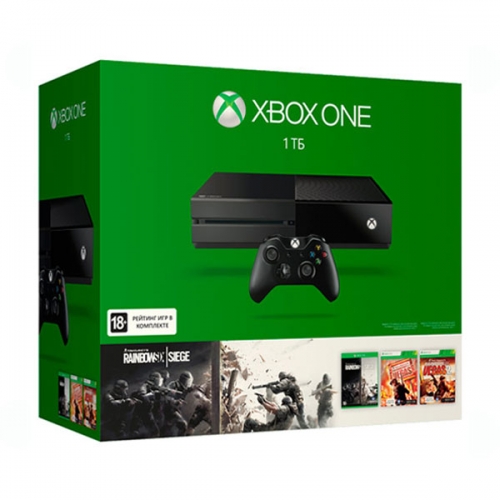 Xbox One 1Tb черный с игрой «Rainbow Six Siege» + «Rainbow Six Vegas» + «Rainbow Six Vegas 2»