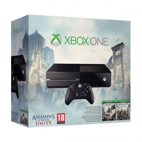 Xbox One 500Gb черный + Assassins Creed Black Flag + Unity