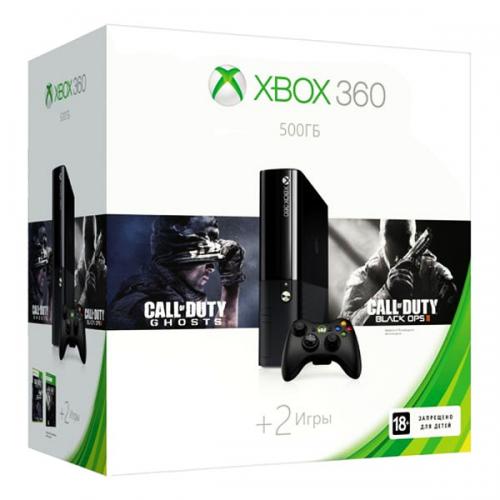 Xbox 360 500Gb E черный c игрой «Call of Duty: Black Ops 2/Ghosts»