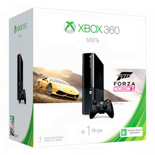 Xbox 360 500Gb E черный c игрой «Forza Horizon 2»