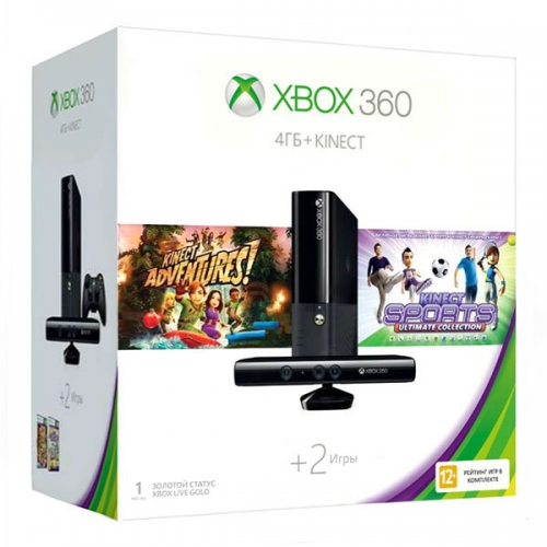 Xbox 360 500Gb черный + Kinect + «Kinect Sports. Ultimate Collection»