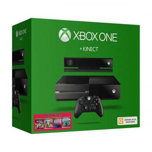Xbox One 500Gb черный + Kinect 2.0 + «Zoo Tycoon», «Dance Central Spotlight», «Kinect Sports Rivals», «The LEGO Movie Videogame»